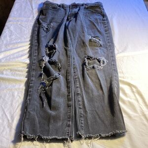 PacSun Distressed Black Straight Leg Jeans